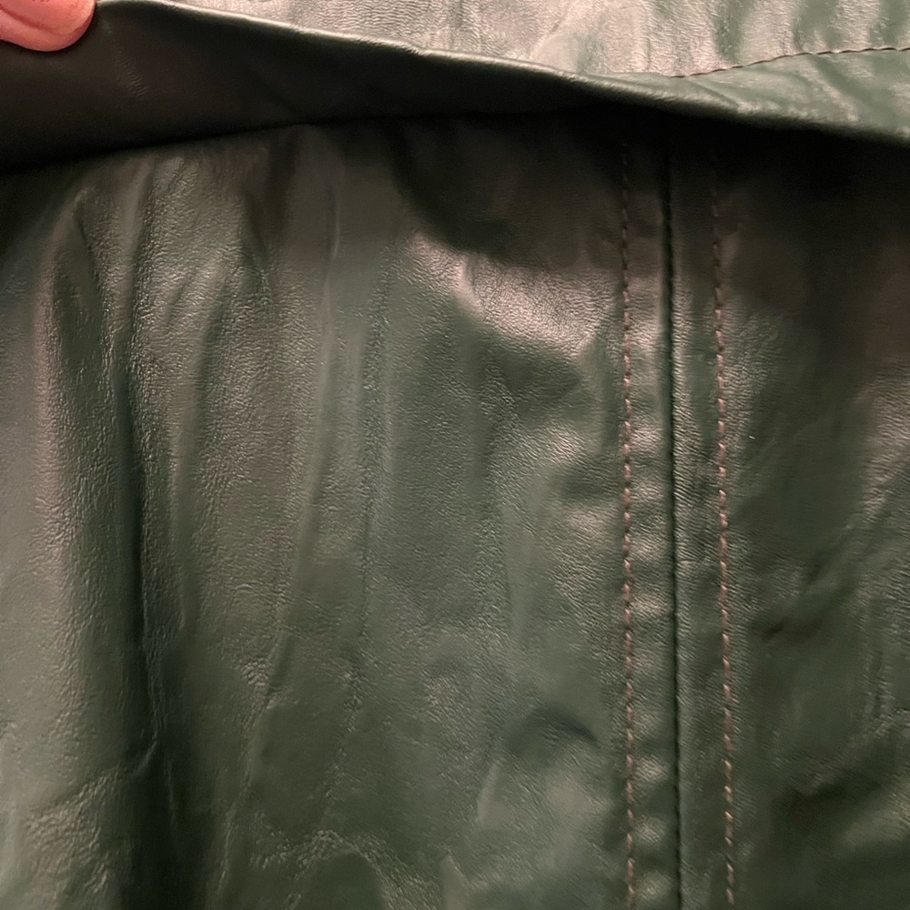 Green Faux Leather Jacket - Picture 9 of 11